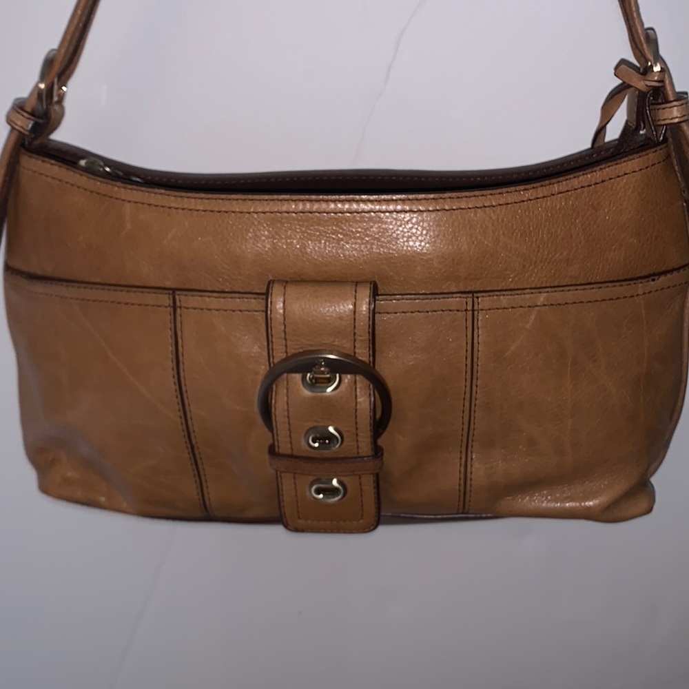 Etienne Agner leather Camel colored handbag.